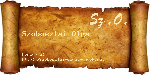 Szoboszlai Olga névjegykártya