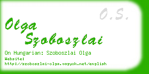 olga szoboszlai business card